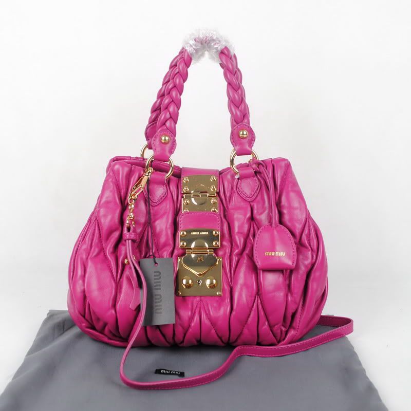 Miu Miu peach pink Lambskin Coffer Bag for $268 -shopyop