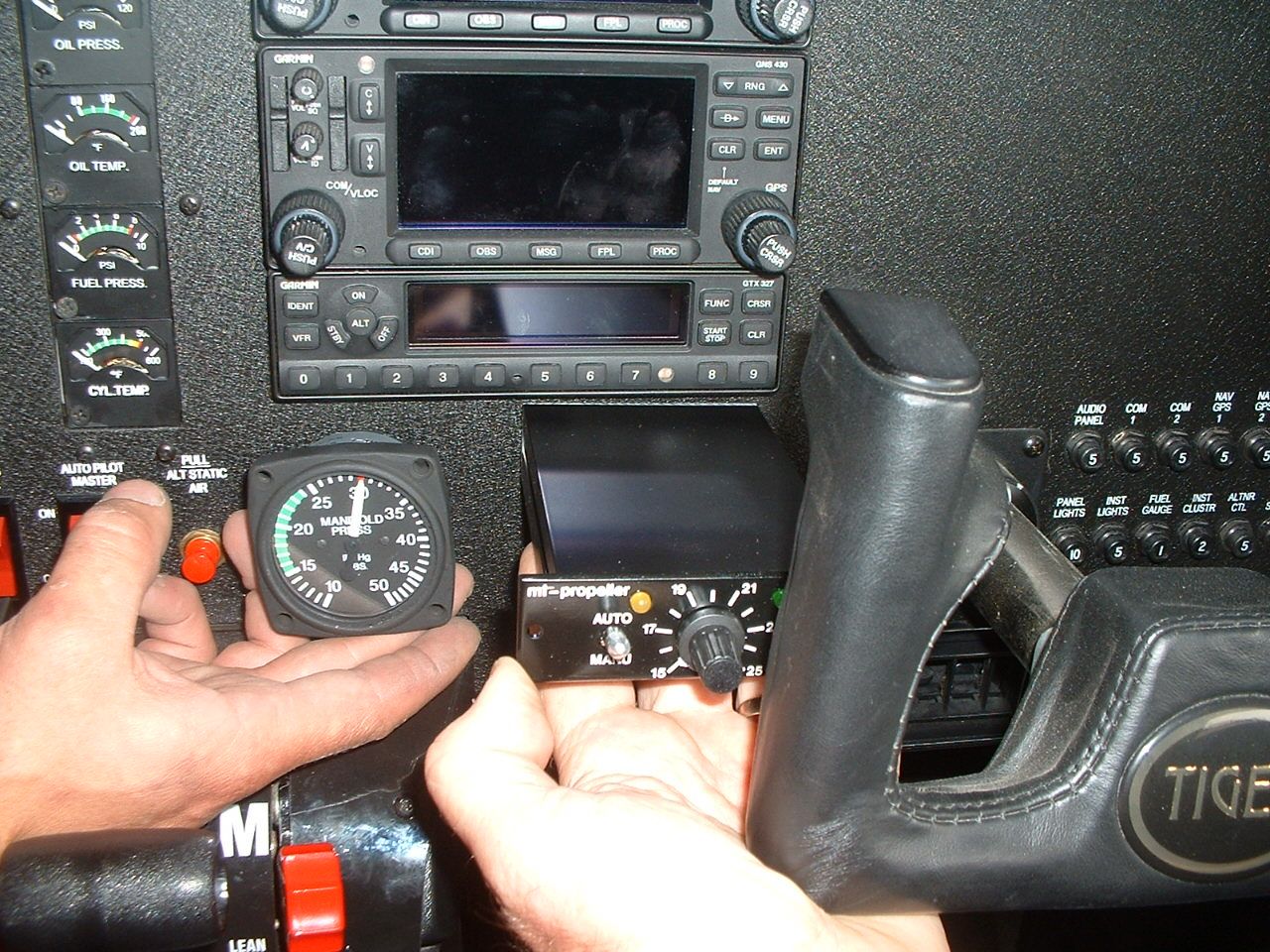 Deciding where to install the MT propeller controller and MAP gauge photo nedthomas41.jpg